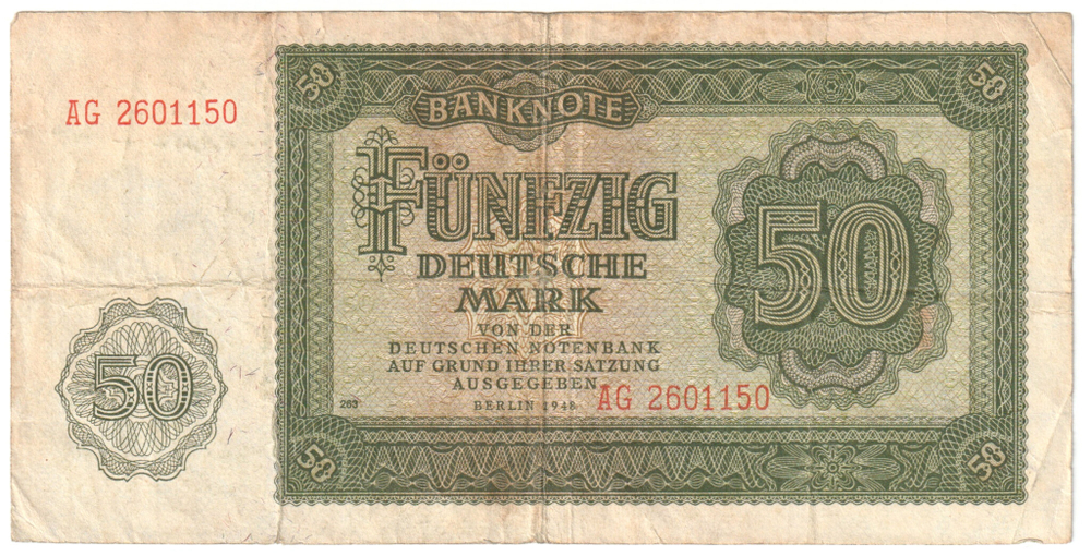 Germany, 50 Deutsche Mark, 1948 – East Germany (GDR) Issue, VF