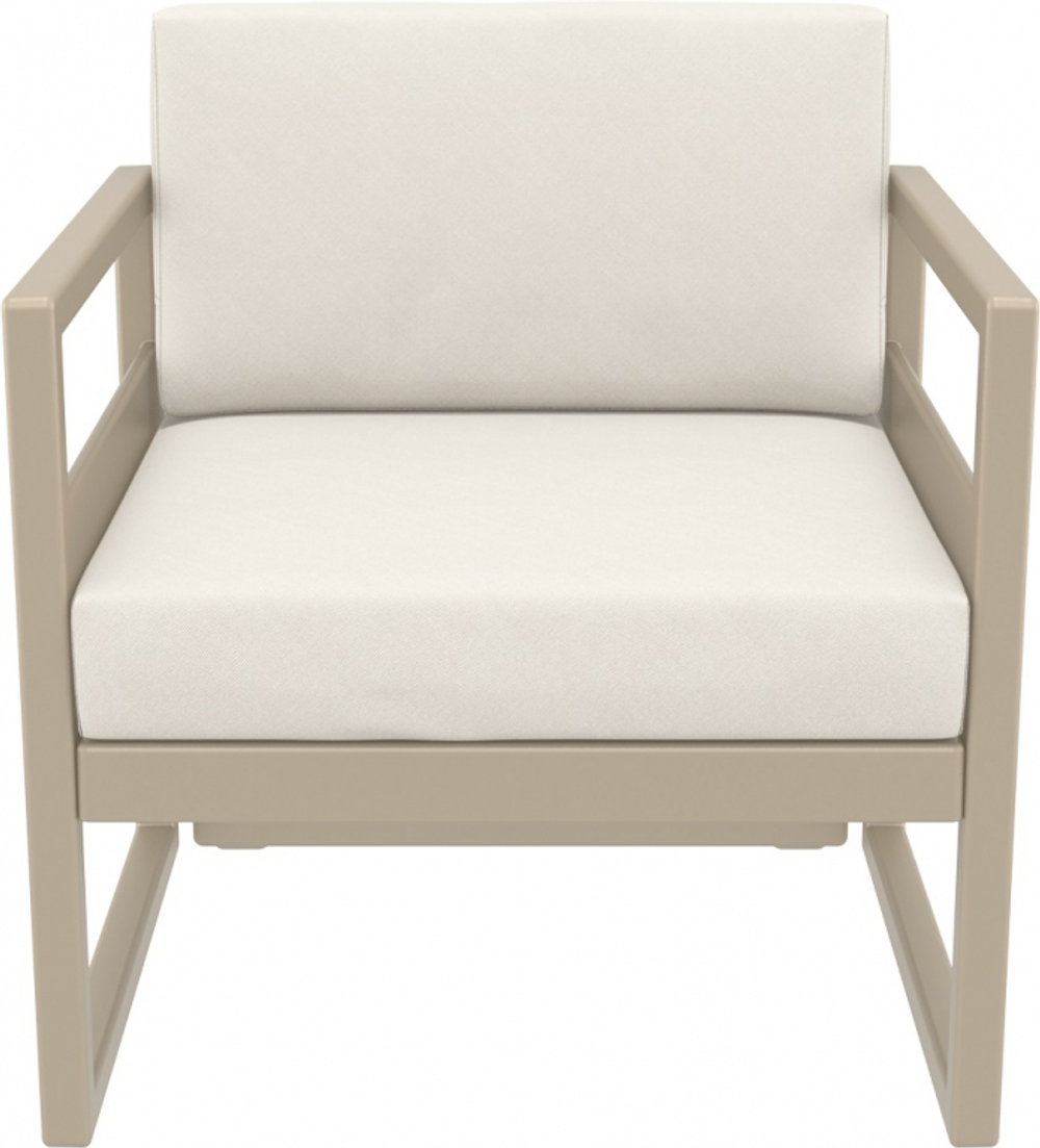 Кресло пластиковое с подушками Siesta Contract Mykonos, бежевый, бежевый