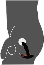 Черный вибромассажер простаты с функцией римминга Plug with Perineum Stimulator - 16,6 см.