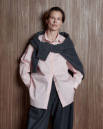 Рубашка свободного кроя из хлопка розовый