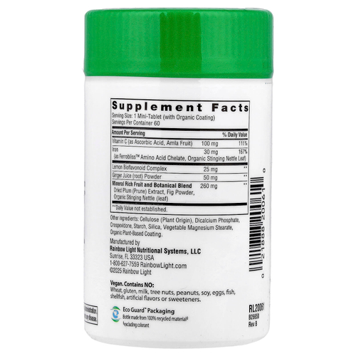 Rainbow Light, Complete Iron™ мини-таблетки+, 60 таблеток
