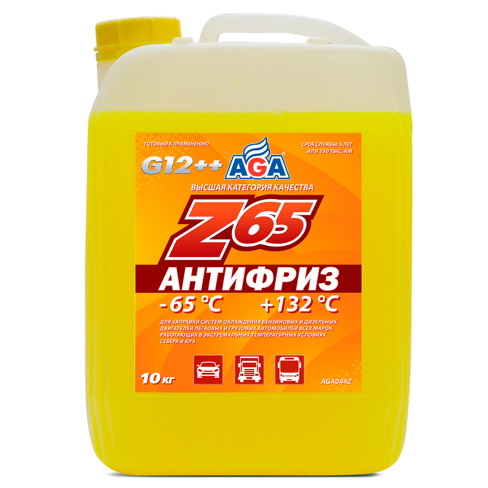 ОЖ Антифриз готовый AGA Z-65 G12++ желтый (10кг)
