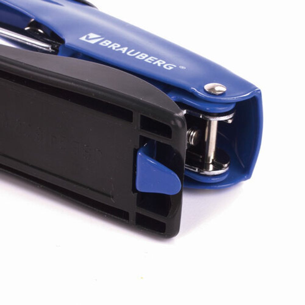 Степлер №24/6, 26/6 металлический BRAUBERG "Office Expert", до 25 листов, синий, 228594