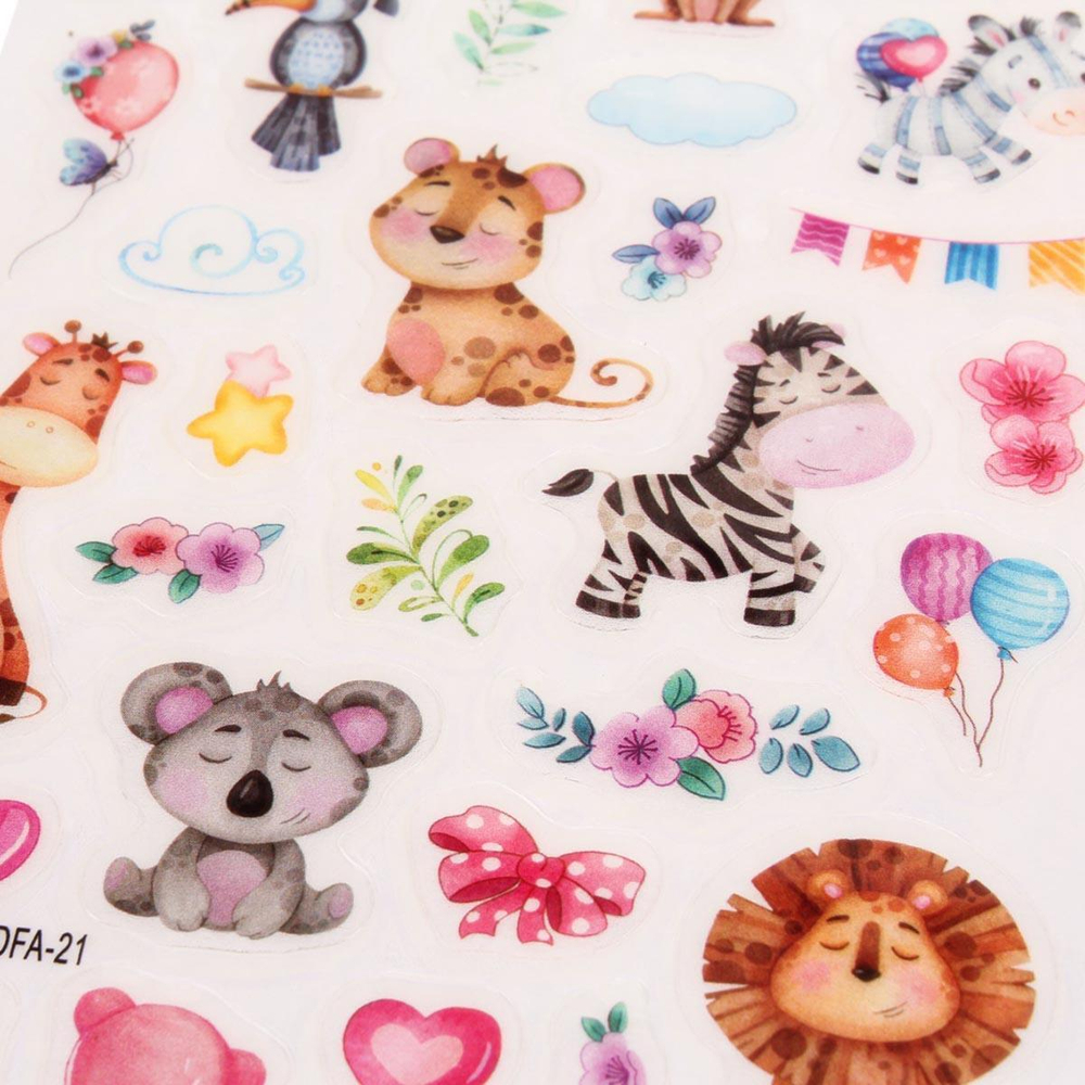 Наклейки "Милые животные" 21,5*11см. светятся в темноте