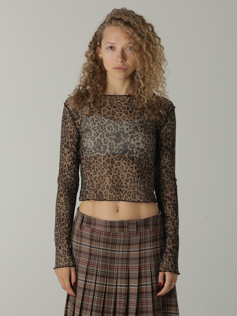 Топ Nala Leopard Print Mesh