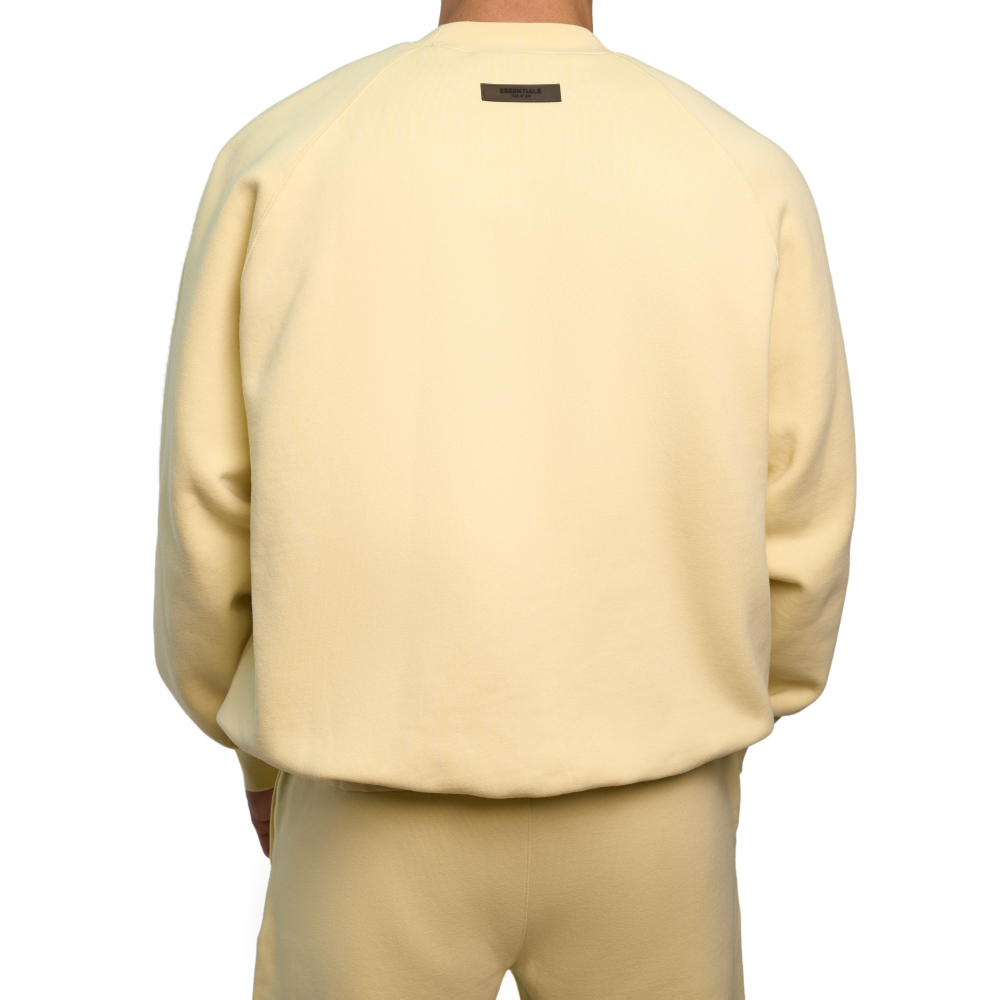 Fear of God Essentials Logo-Flocked Cotton-Blend Sweatshirt "Canary"