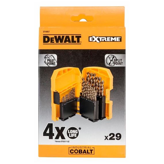 Набор сверл по металлу DeWalt COBALT DT4957 1-13мм 29шт