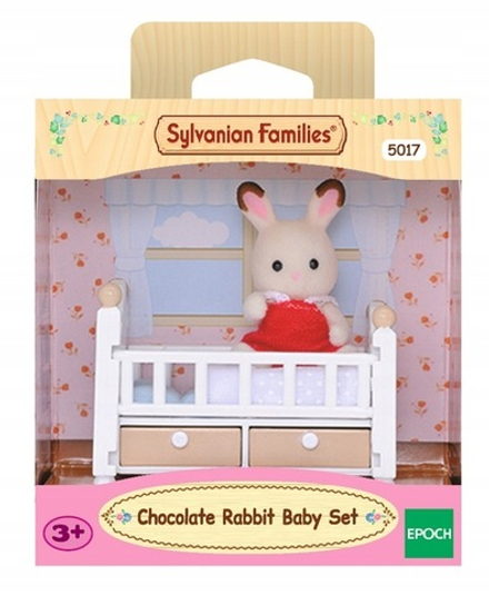 Игровой набор Sylvanian Families Комплект с крольчонком с шоколадными ушками (детская кроватка) 5017
