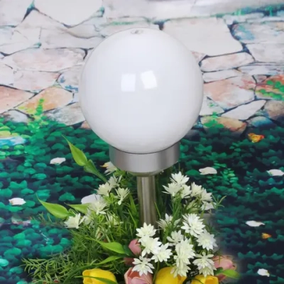 Фонарь садовый «Шар» 42*15*15см, на солнечной батарее, Белый