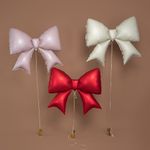 Шар (39''/99 см) Фигура, Бант, Красный, Сатин, 1 шт. в уп.