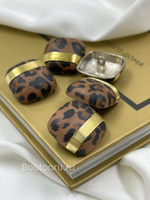 Пуговицы леопардовые квадратные в золотистом металле