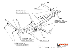 Фаркоп IMIOLA E.042 Ford Kuga 2008-2013(паспорт и сертификат в комплекте)(без электрики)
