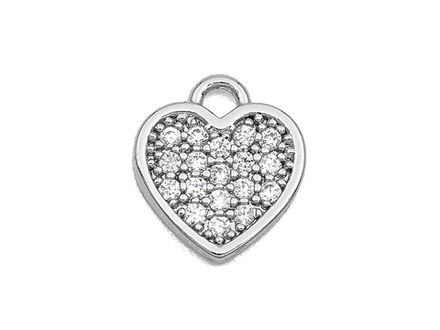 Подвеска "Сердце" 7,5мм, со стразами