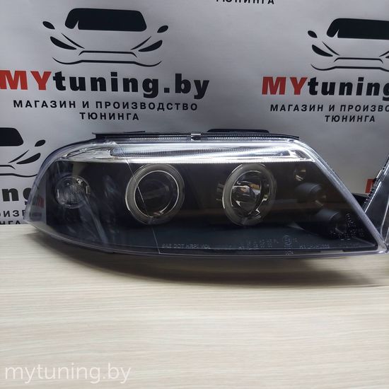 Передние фары angel eyes black для VW Passat B5 GP