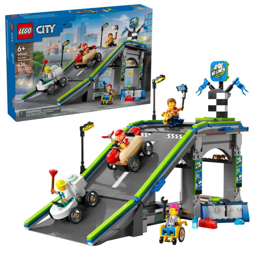 Конструктор LEGO City 60460 Никаких ограничений: Трасса для гоночных автомобилей с рампой