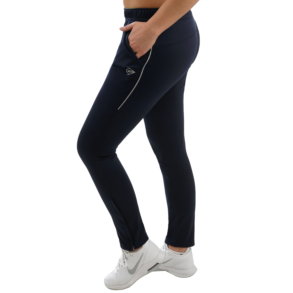 Женские теннисные брюки Dunlop Knitted Training Pants Women - Dark Blue, Silver