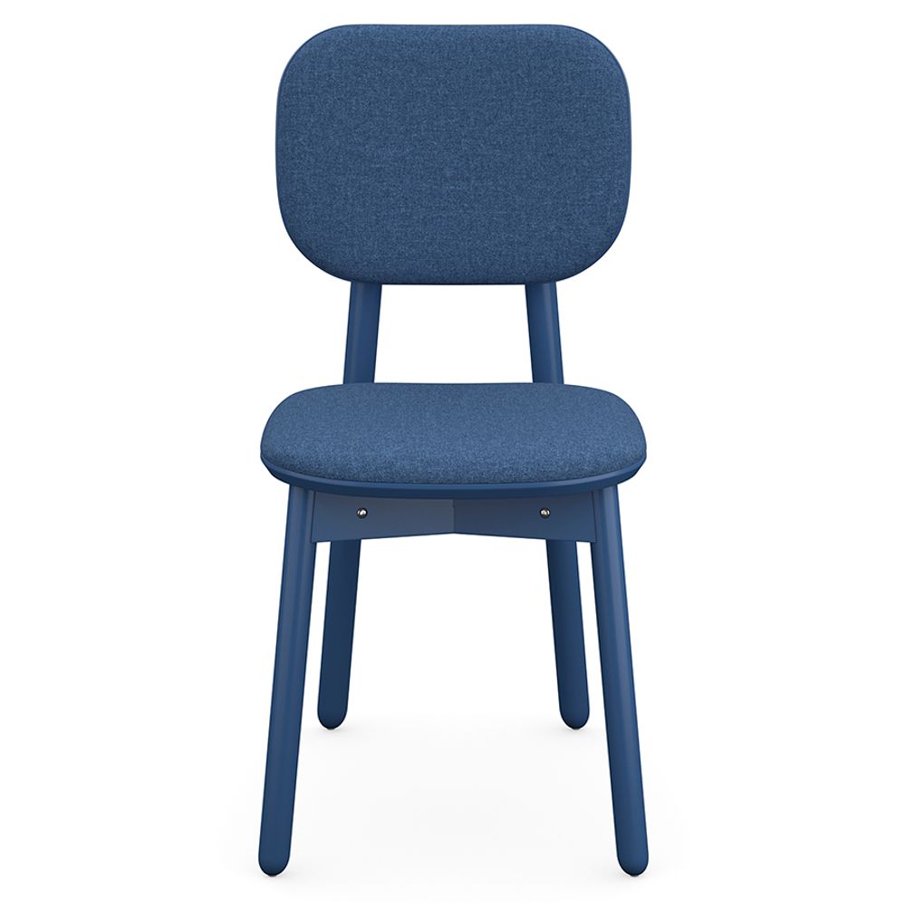 Стул с обивкой Saga, рогожка, синий