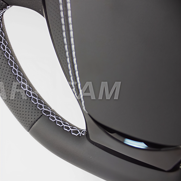 Руль в стиле Приора 2 в сборе адаптированный на ВАЗ 2108-21099, 2110-2112 с панелью старого образца - в экокоже