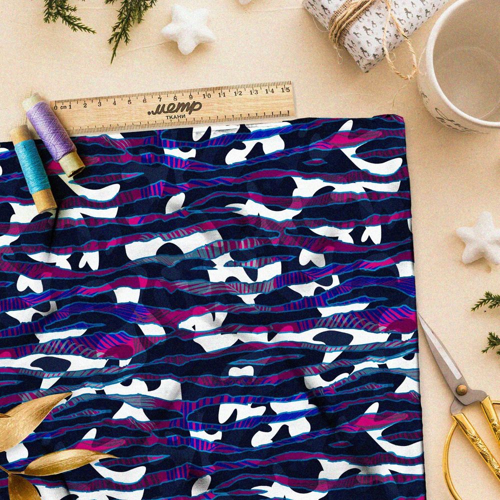 Ткань мембрана ядовитый полосатый узор на чёрно-белом фоне