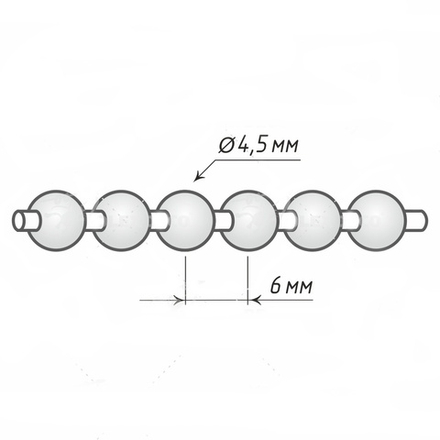 Цепь управления пластиковая Люкс 4.5х6 мм, цвет серый
