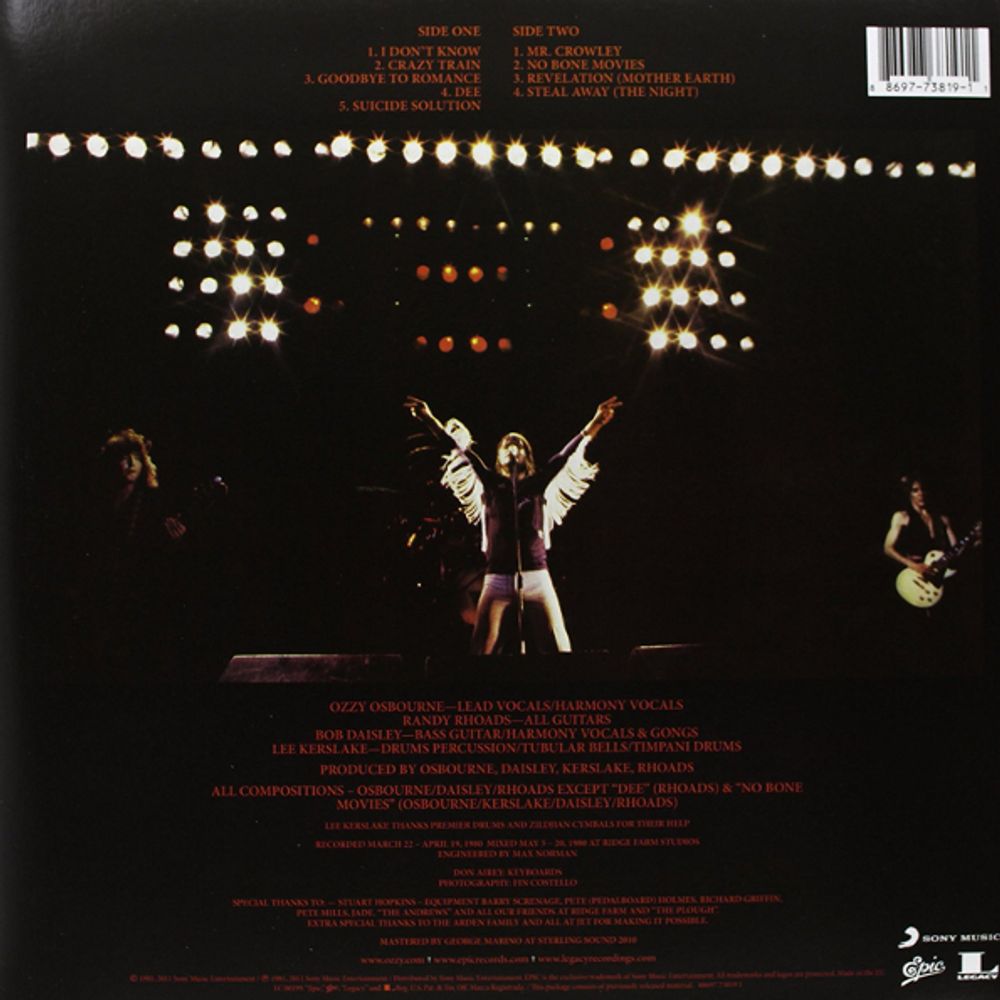 Ozzy Osbourne. Blizzard Of Ozz (LP)