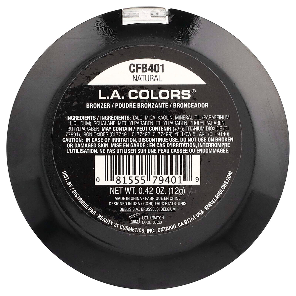 L.A. Colors, бронзер, CFB401 натуральный, 12 г (0,42 унции)