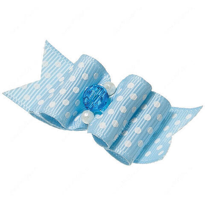 V.I.PET Бантик (пара) тройной объемный 5,5*2,2 см, голубой Ностальжи