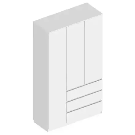 Шкаф 3-ств. с 3 ящиками "Бьянко"(Белый лофт), ЛДСП, Велес