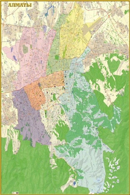 План- схема Алматы 120 см х 180 см ( 2025год)