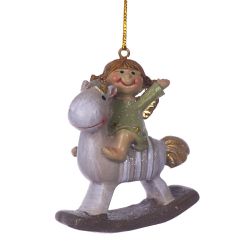 GAEM Фигурка декоративная подвесная "Ангел/Дед Мороз", L5,5 W2 H6 см, 4в.