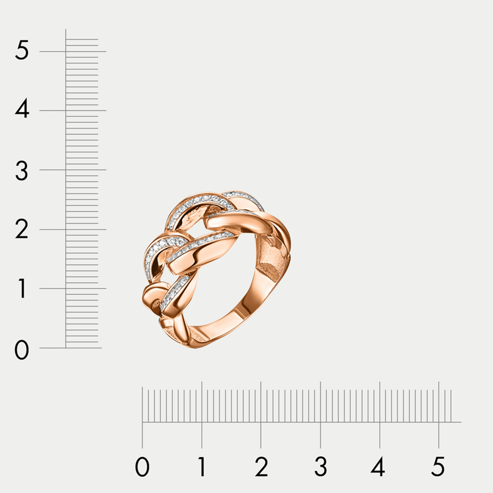 Кольцо для женщин из розового золота 585 пробы с фианитом (арт. 01-10101-2315)