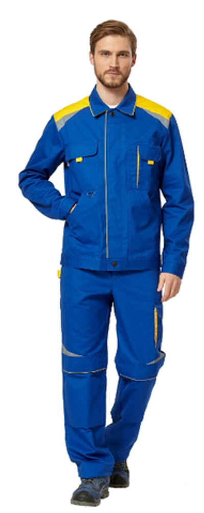 Куртка рабочая мужская летняя "Алатау" цвет васильковый/желтый