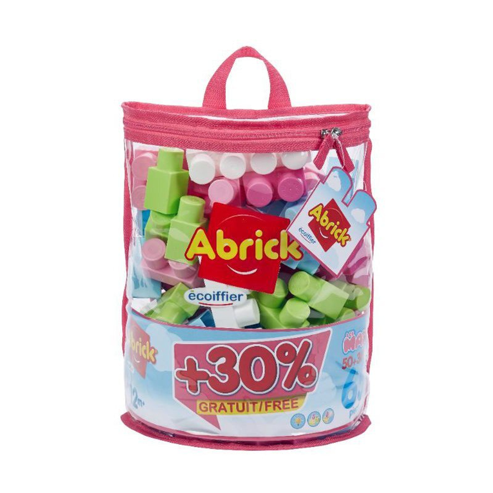 Ecoiffier Abrick - Кирпичи в мешке + 30% бесплатно 65 шт. 7349 01