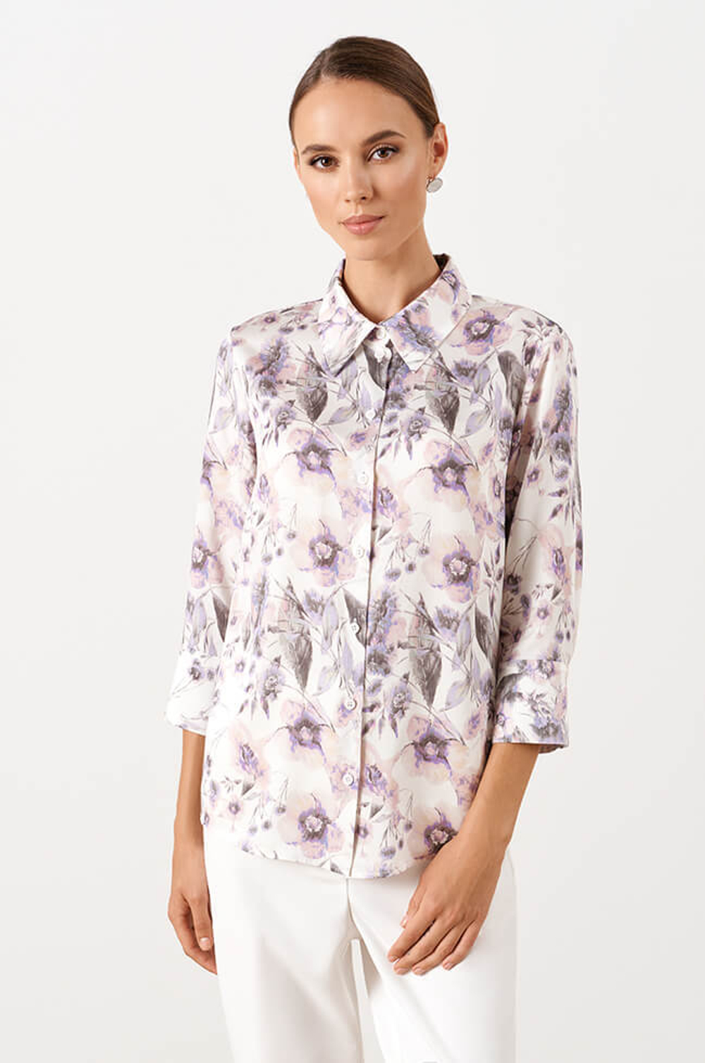 23049 Блузка женская (цветочный принт)