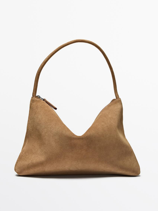 Massimo Dutti Замшевая сумка, песочный