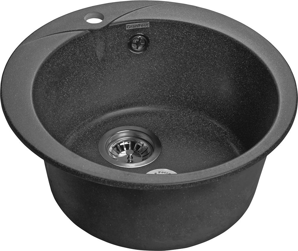 Мойка врезная круглая Рондо Эко-М D480 белый без сифона