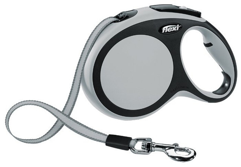 FLEXI поводок-рулетка Comfort L 8m лента, серая, 21,3х4,3х13,9см