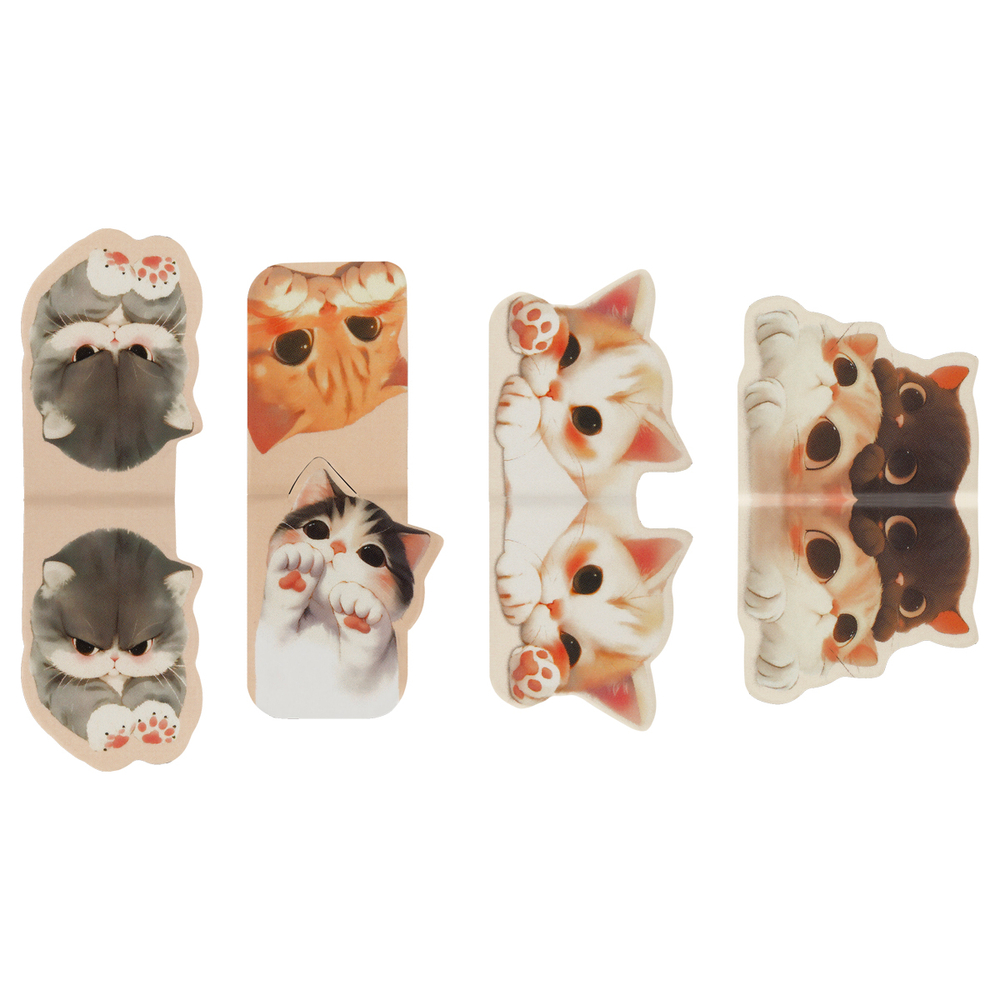 Закладки магнитные для книг, 4шт., MESHU "Cute kittens", матовая ламинация MS_66068