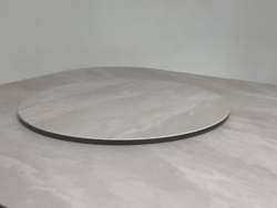 Стол RUBEN 132 TL-109 Серый мрамор, испанская керамика, стекло / Латте, ®DISAUR