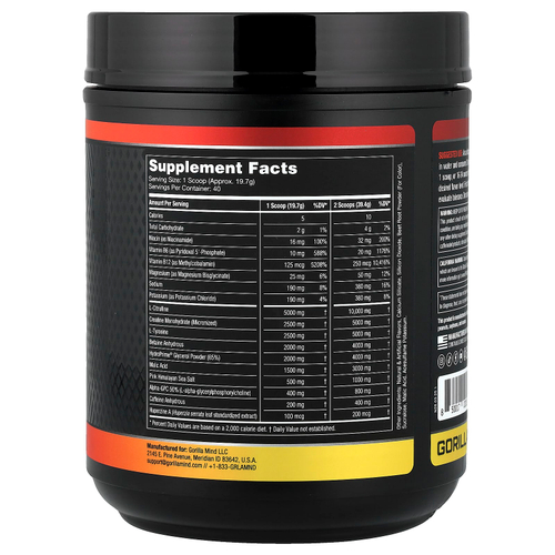 Gorilla Mind, Mode®, предтренировочная добавка, фруктовый пунш, 788 г (1,74 фунта)