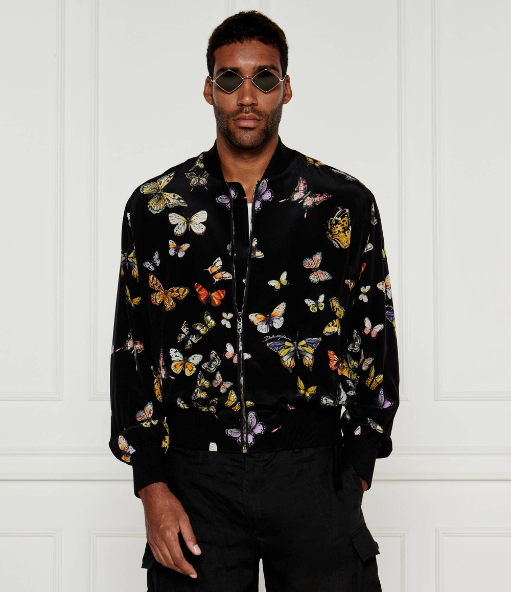 Шелковая куртка бомбер Dolce & Gabbana - черный(G9BCRT IS1VR)