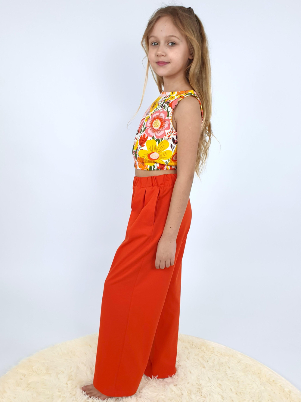 02-162-3 Комплект для девочки (топ+ брюки)