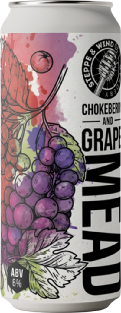 Медовуха Степь и Ветер Шокберри Энд Грейп Мид / Mead Steppe & Wind Chokeberry And Grape 0.45 - банка