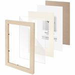 Рамка 21х30 см с паспарту 13х18 см, небьющаяся, багет 26 мм, МДФ, BRAUBERG "Ambassador", цвет дуб, 391367