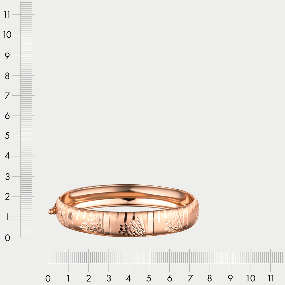 Жесткий браслет из розового золота 585 пробы для женщин без вставок (арт. А 022145)