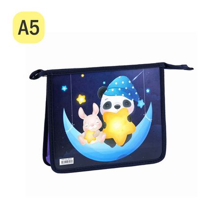 Папка для тетрадей 1 отделение А5 на молнии Спейс Friends, пластик