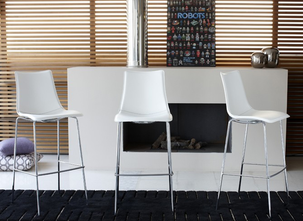 Стул полубарный с обивкой Scab Design Zebra Pop, хром