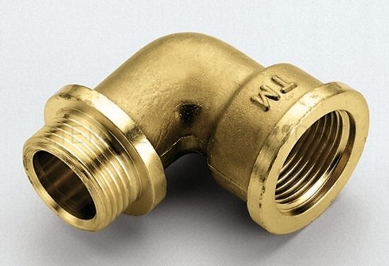 Угольник латунный с упором Tiemme 3/4"x3/4" НР/ВР с наружной/внутренней резьбой фитинг 1500064