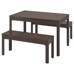 Стол и 2 скамейки - EKEDALEN / EKEDALEN IKEA/ ЭКЕДАЛЕН ИКЕА, 180/120 см, темно-коричневый/темно-коричневый