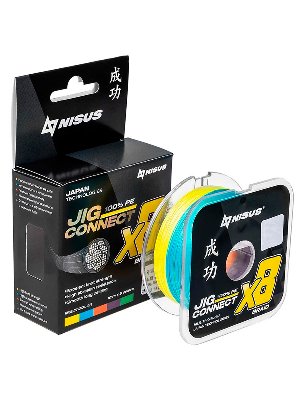 Шнур плетеный для рыбалки NISUS JIG CONNECT X4 PE Light Green 150m #0.4, 0.10mm 3.6кг/7.9LB (T-N-JC-X4-0.10-150-LG)